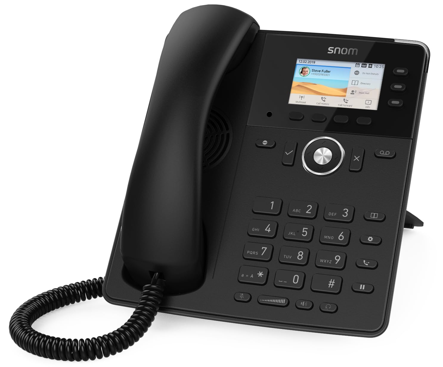 Snom D717 Nero Telefono IP con 6 Account SIP, Display a Colori, Porta USB, Attacco Cuffia, 2 Porta Gigabit LAN, 3 Anni di Garanzia