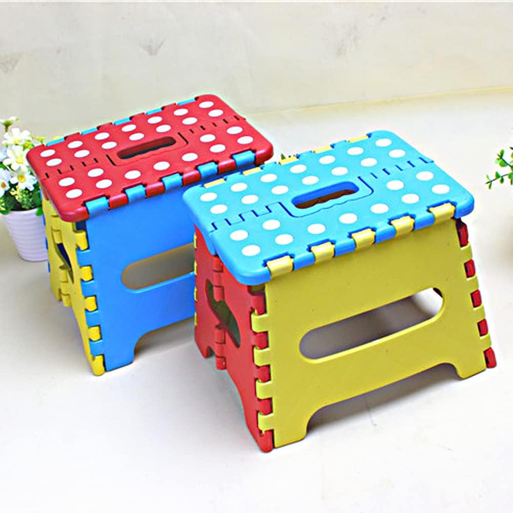 Magik 2-4 Pack Collapsible Folding Stool Anti-Slip Lightweight Kitchen Foot 7" Step (Random Color, 4 Pack)