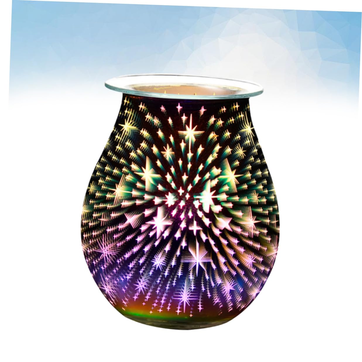 Lurrose Glas Duftlampe Elektrische Aromalampe mit Farbwechsellicht Duftöl Diffusor Romantische Raumdekoration Sicher und Leicht zu Reinigen Geschenkidee