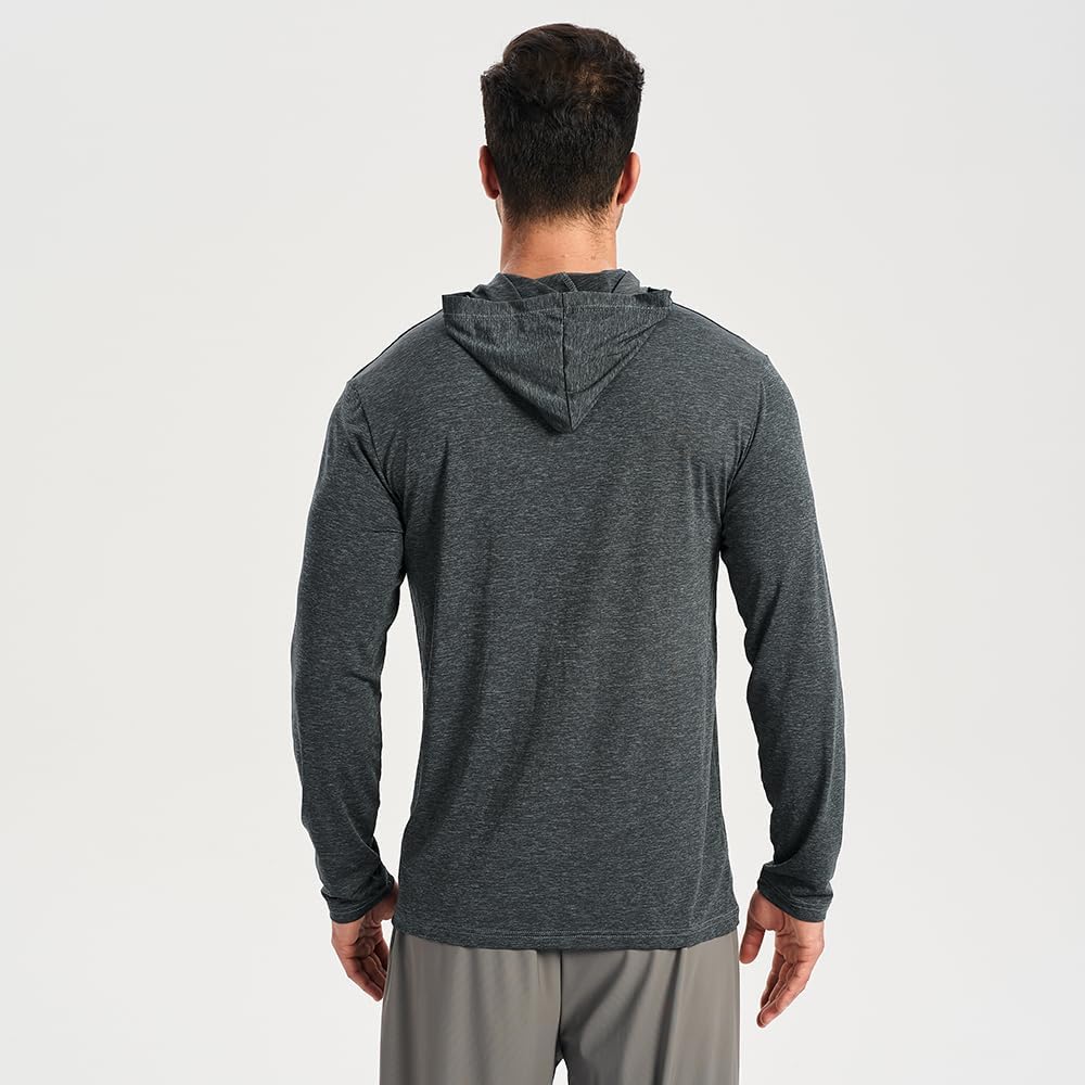 2PC Men's Athletic Hooded Shirts – Dry Fit Long Sleeve for Gym, Fishing & Sun Protection - Image 3