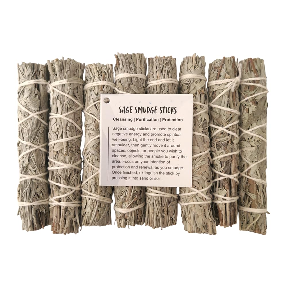 Vie Blue Slimline Smudge Stick (Pack Of 8, Sage)