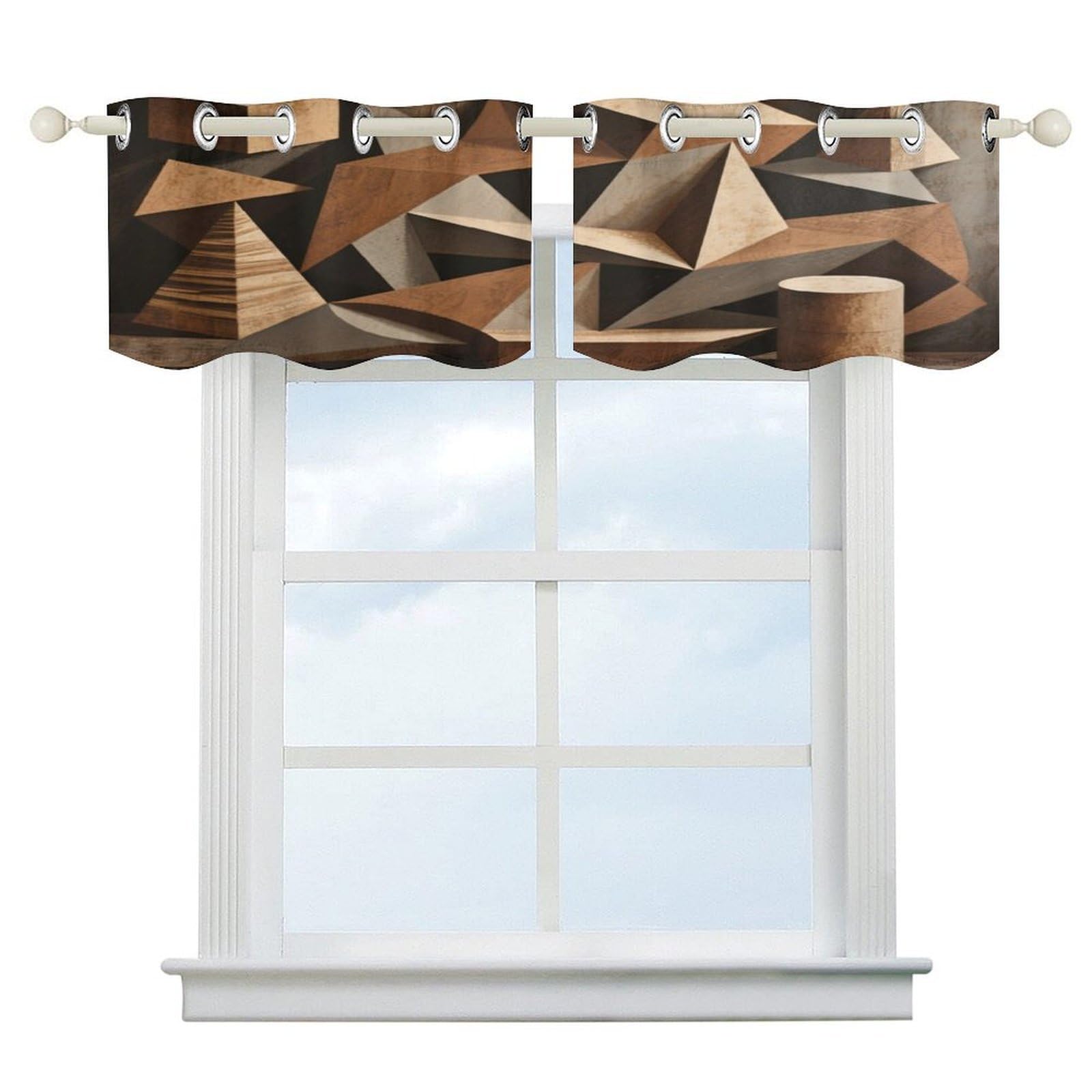 Fekiloot Style Geometry Short Curtains Valance Curtain