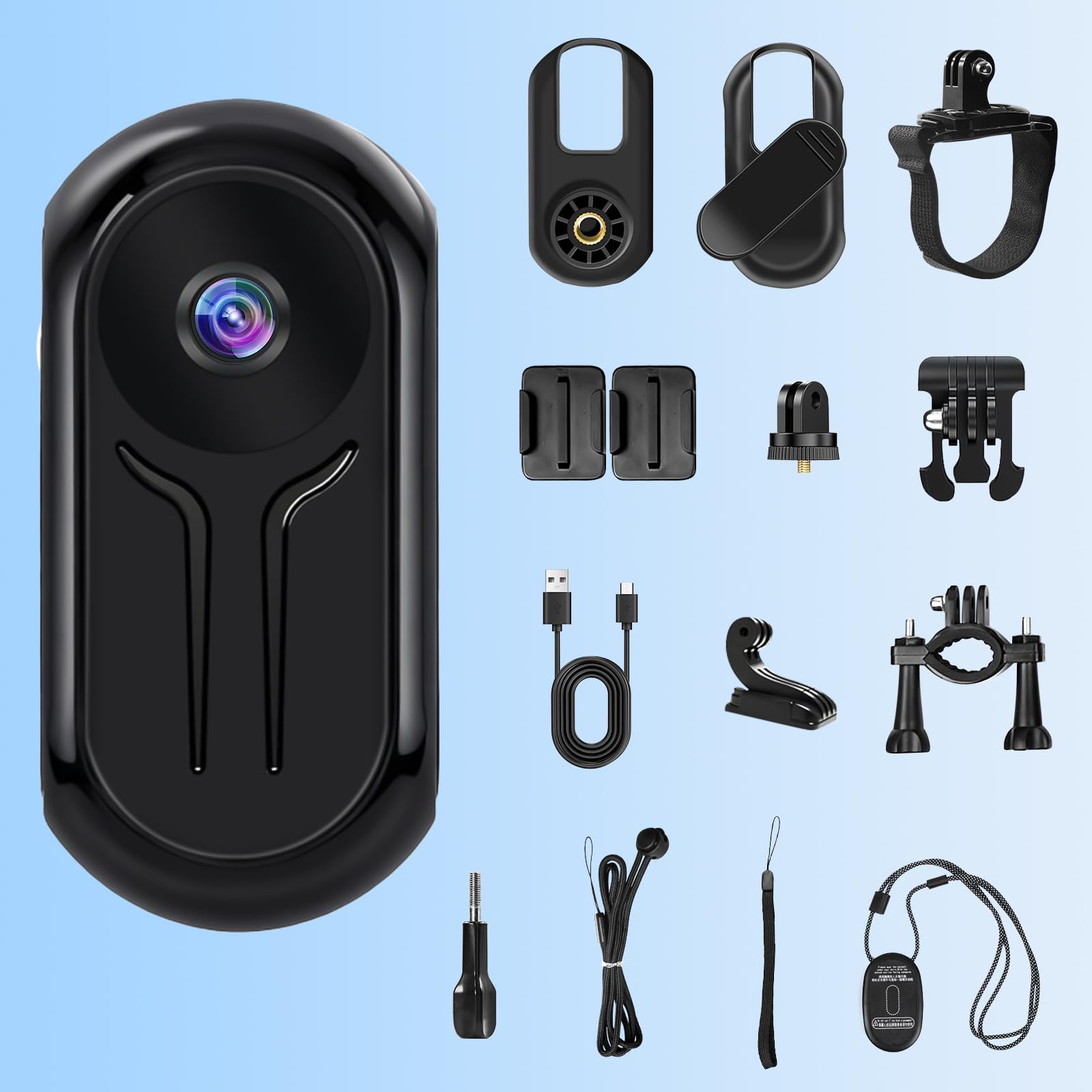 Mini Cámara Deportiva, 1080P HD Bodycam con 120° Gran Angular y Visión Nocturna Automática, 2,5 Horas de Grabación, Cámara Moto para Deporte y Outdoor
