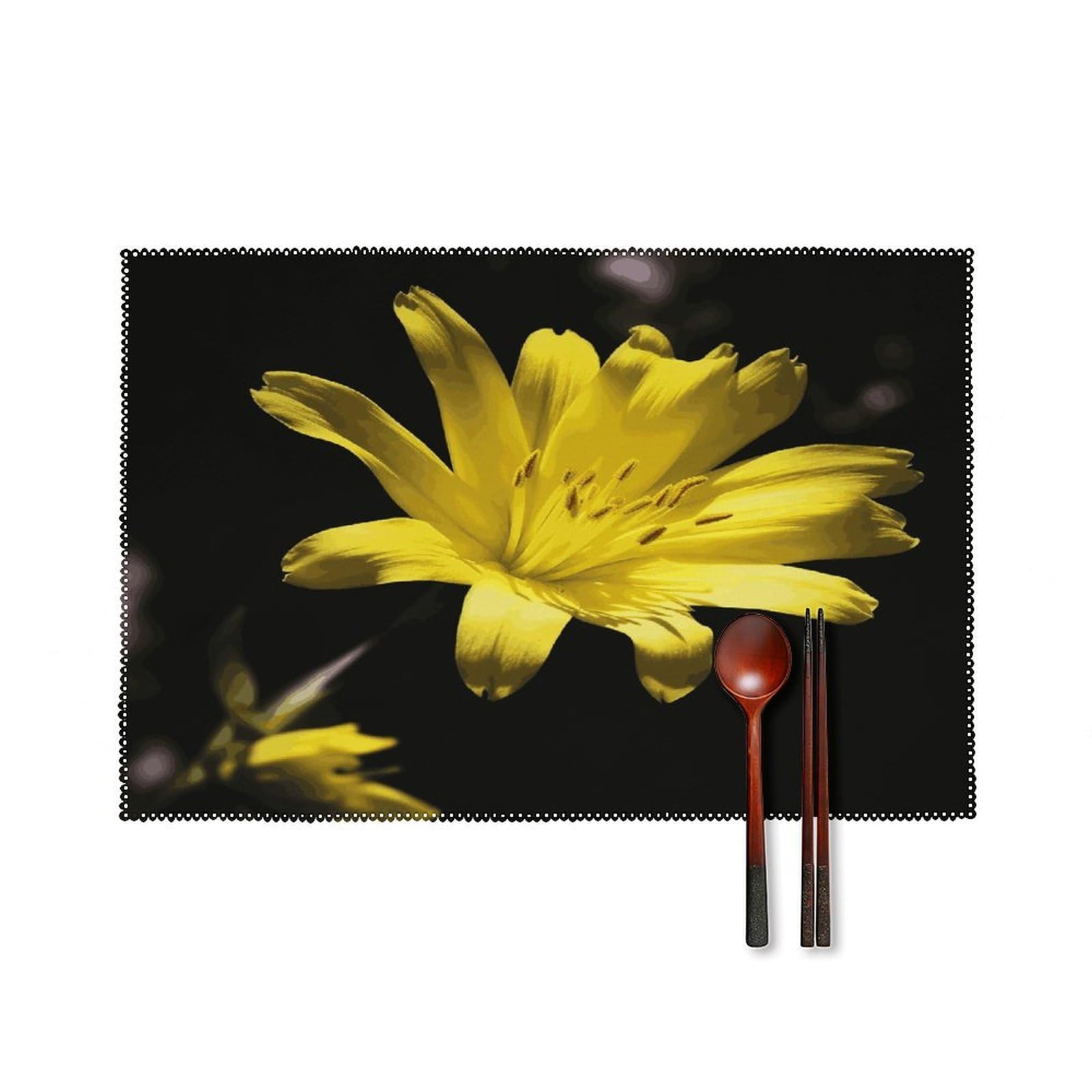Fodpand Style Flower With Yellow Placemats Set Of 4 Place Mats Table Mats