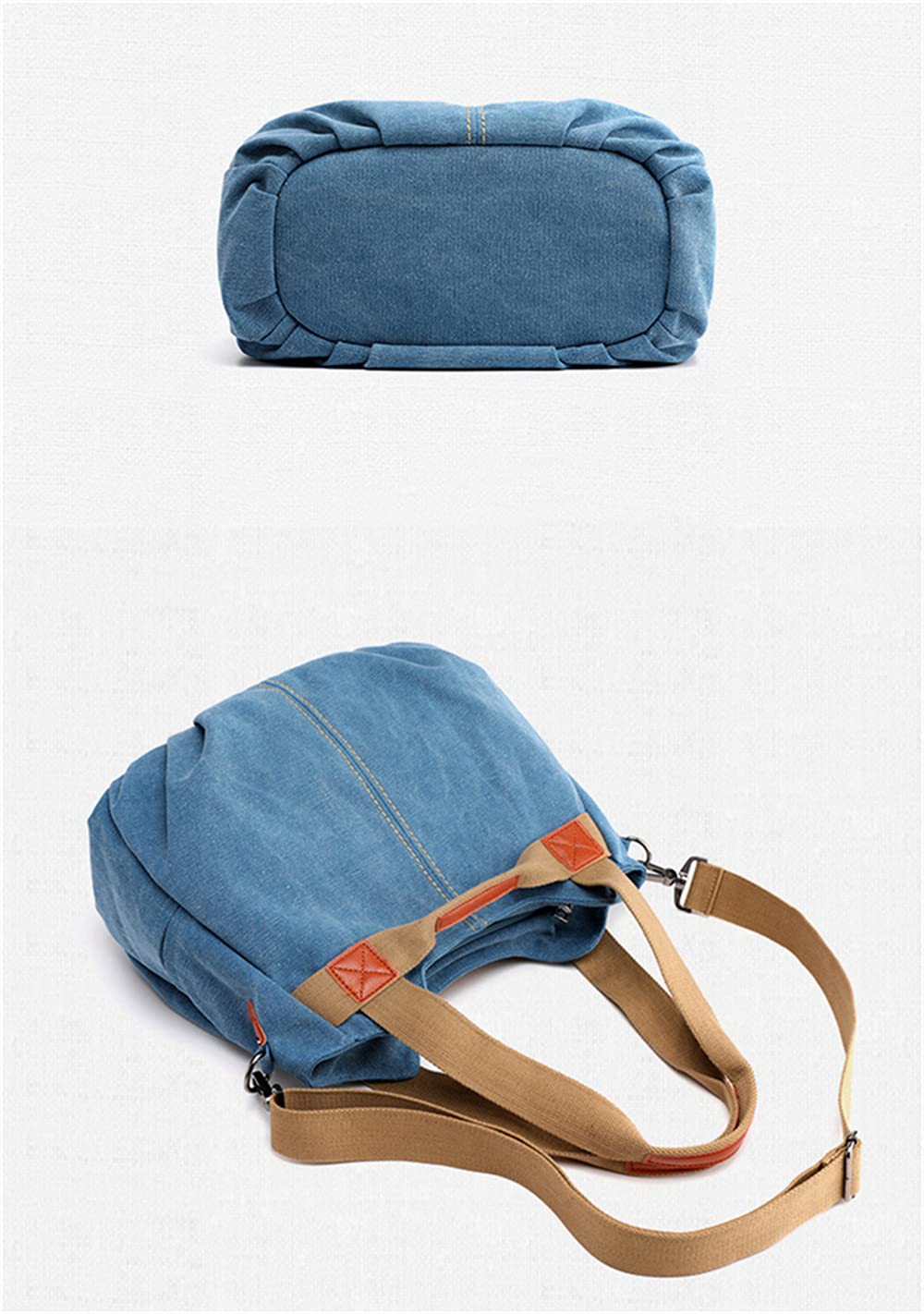 Borsa da donna in stile retrò con manico robusto e tracolla installabile, Verde militare, Medium
