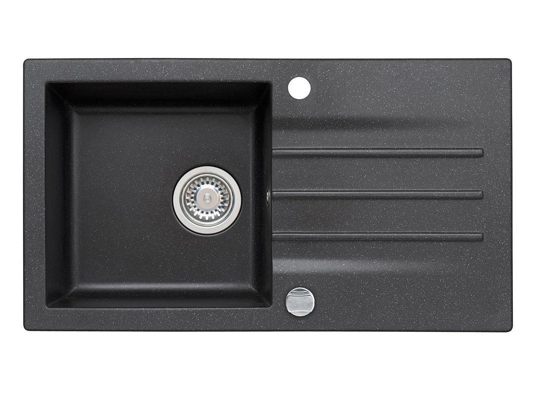 Einbau Granitspüle Mojito 40 für 50er U-Schrank Küchenspüle Spülbecken AXIS SCHWARZ