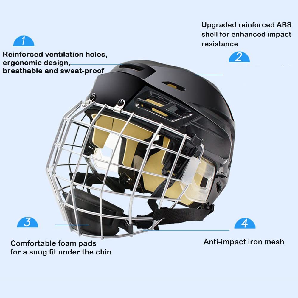 Amazon | アイスホッケー選手 ヘルメット スケートホッケー 保護