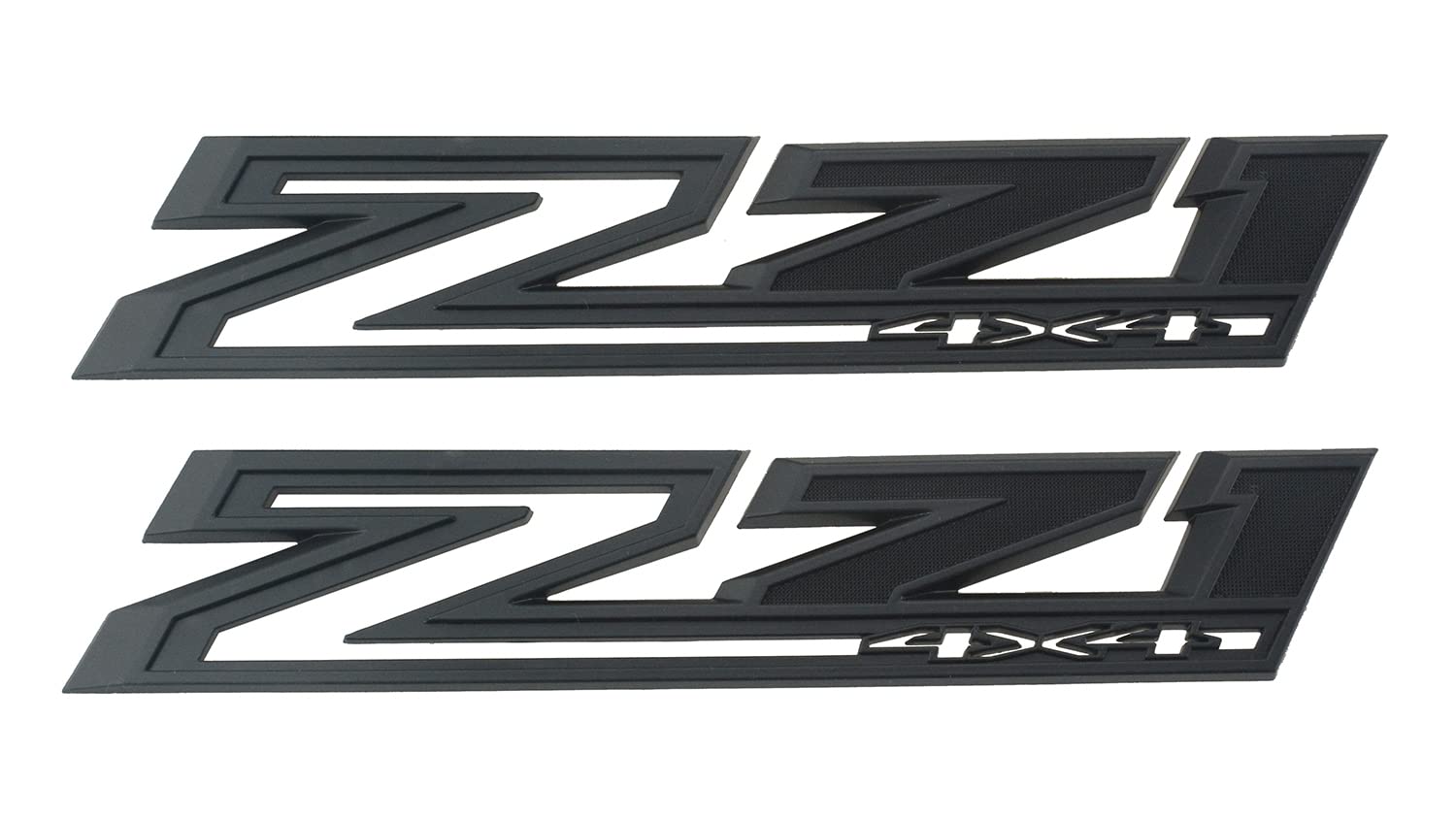 Lot de 2 badges 3D de rechange pour Silverado 1500 2500HD 2019-2022 Z71 4 x 4 (noir mat)