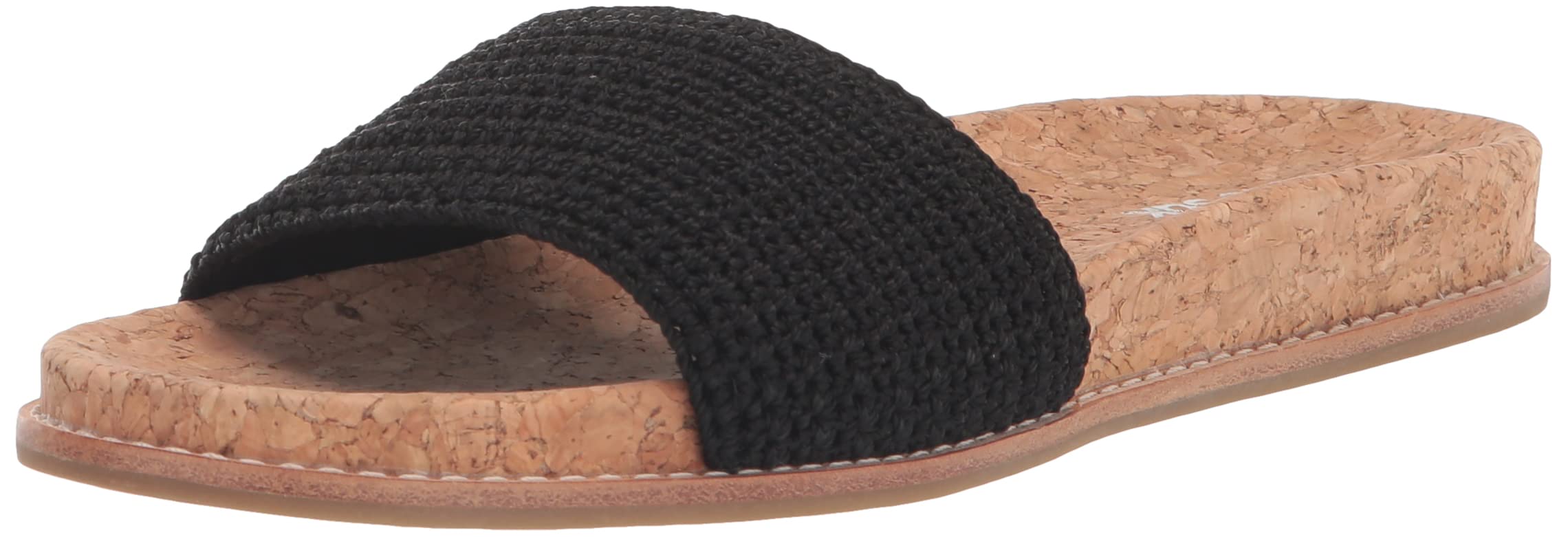 The SakWomen's Mendocino Slide Crochet, Slip On Sandals, Summer Open Toe Shoes, Black, 9