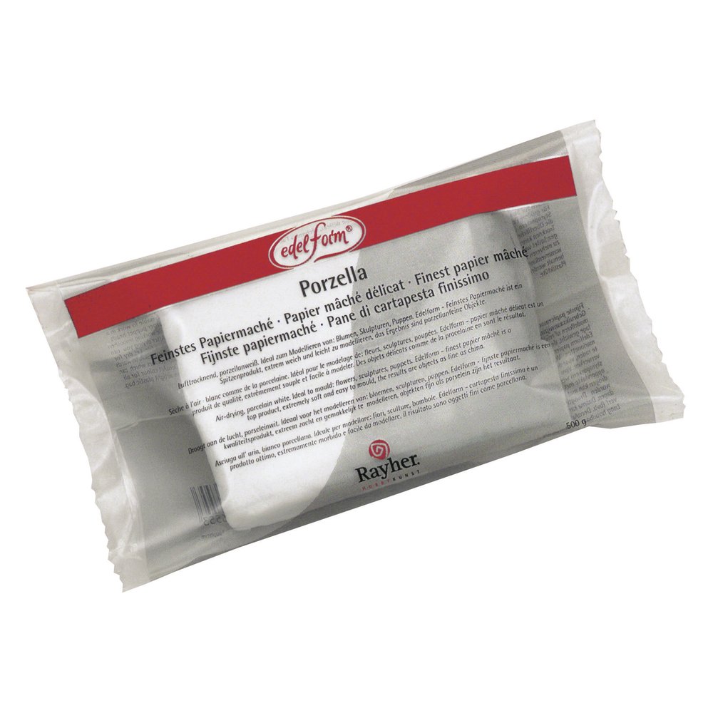 Rayher 3450000 Modelling Papier Mache for Doll Making, Sculptures and Crafts, Air-Drying, White, 400 g