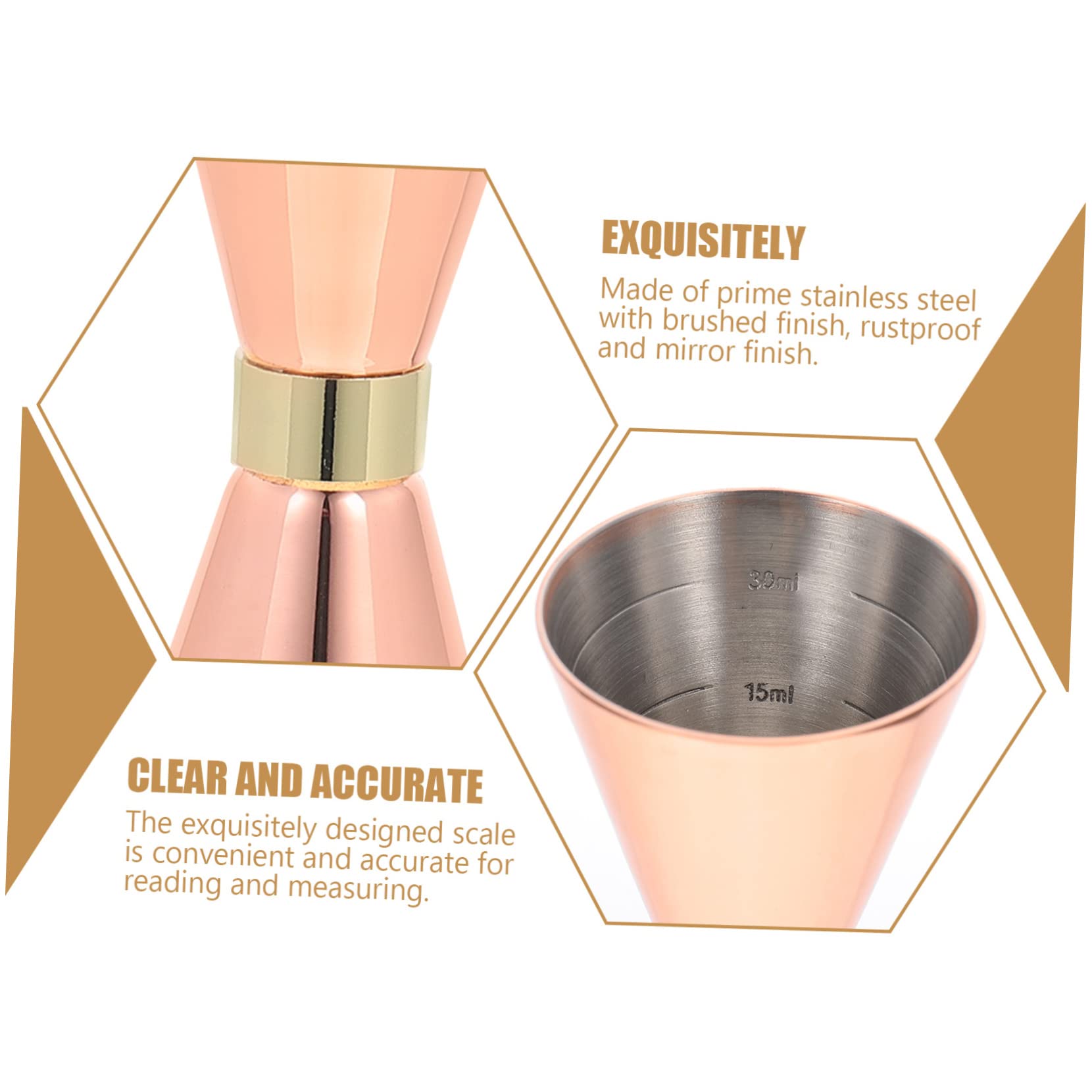 Cabilock Lot De 3 Doseurs À Cocktail En Acier Inoxydable Tasses De 1 Oz Tasses À Mesurer Pour Barman Double Tasse À Vin Pour Usage Domestique