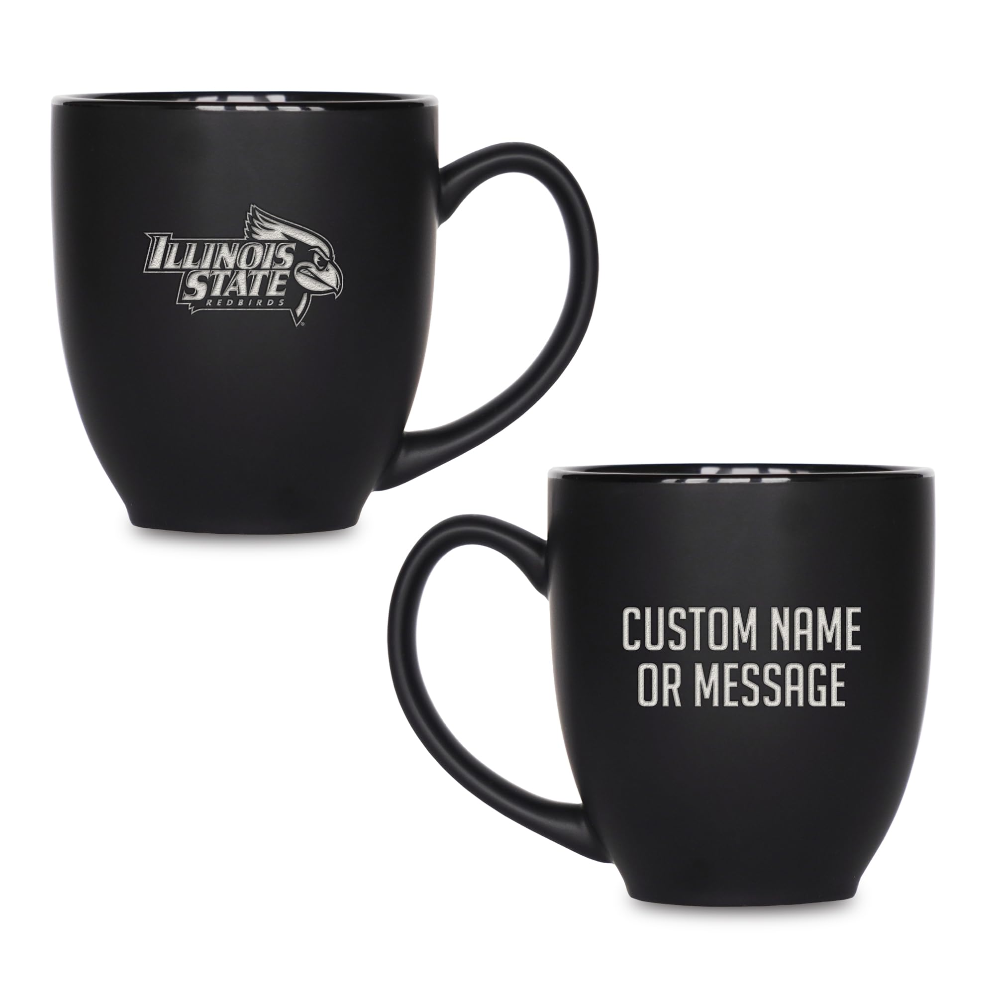 Rico Industries NCAA Primary 15-Oz Personalized Matte Black Bistro Mug - for Hot or Cold Drinks