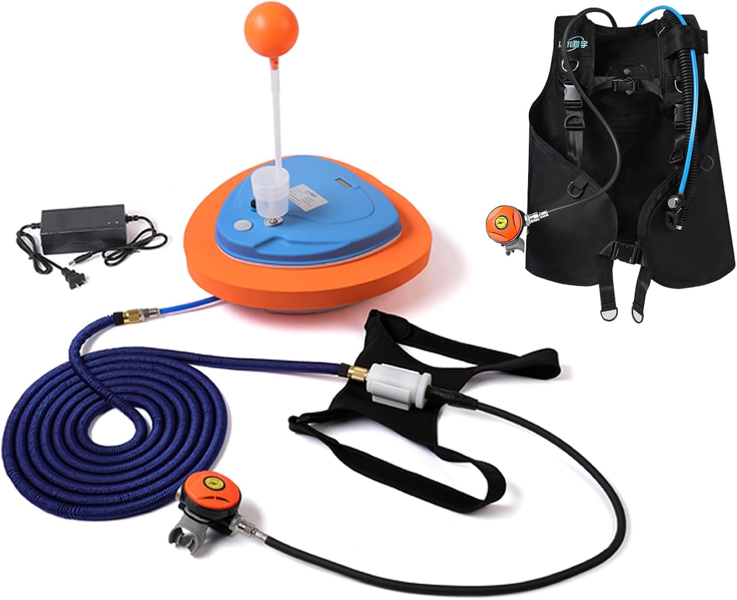 TUDIVING-Diving Buoyancy Compensator Device for Diving Hookah, BCD Compatible Diving Ventilator,Underwater Breathing Device