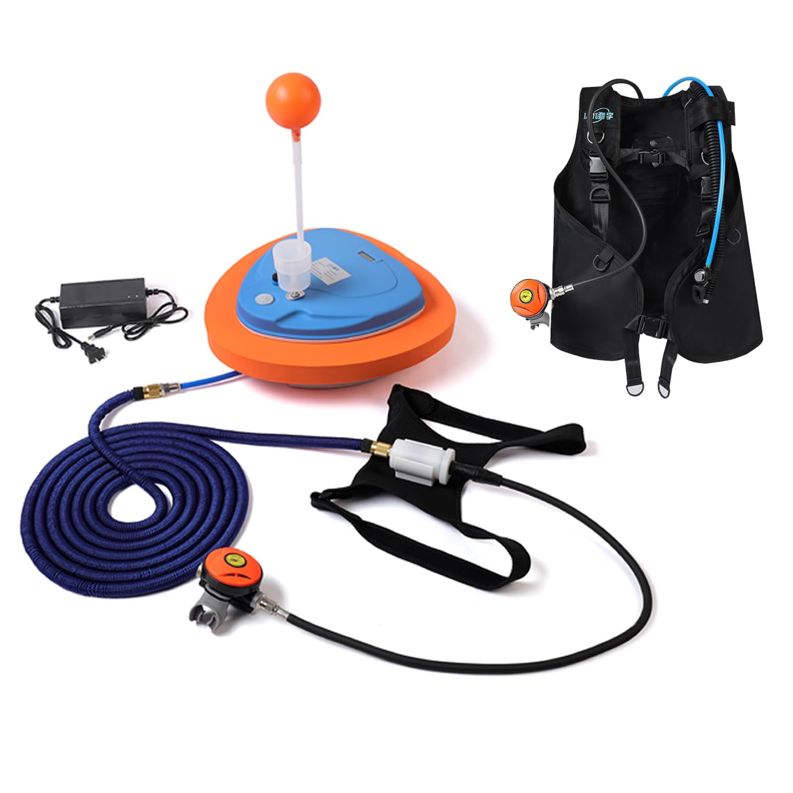 TUDIVING-Dispositivo di compensazione dell'assetto per Immersioni con Narghilè, Ventilatore per Immersioni Compatibile con BCD, Dispositivo di respirazione Subacquea