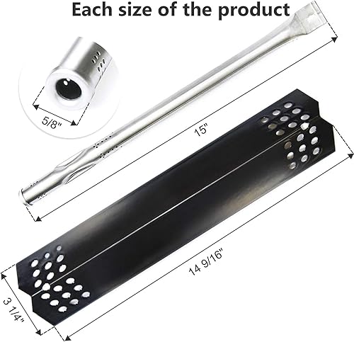 Miniatura 3 de Adviace Piezas de repuesto para Nexgrill 720-0925P 720-0925 720-0882A 720-0896 720-0896B 720-0896E, paquete de 4 tubos de quemador y domadores de