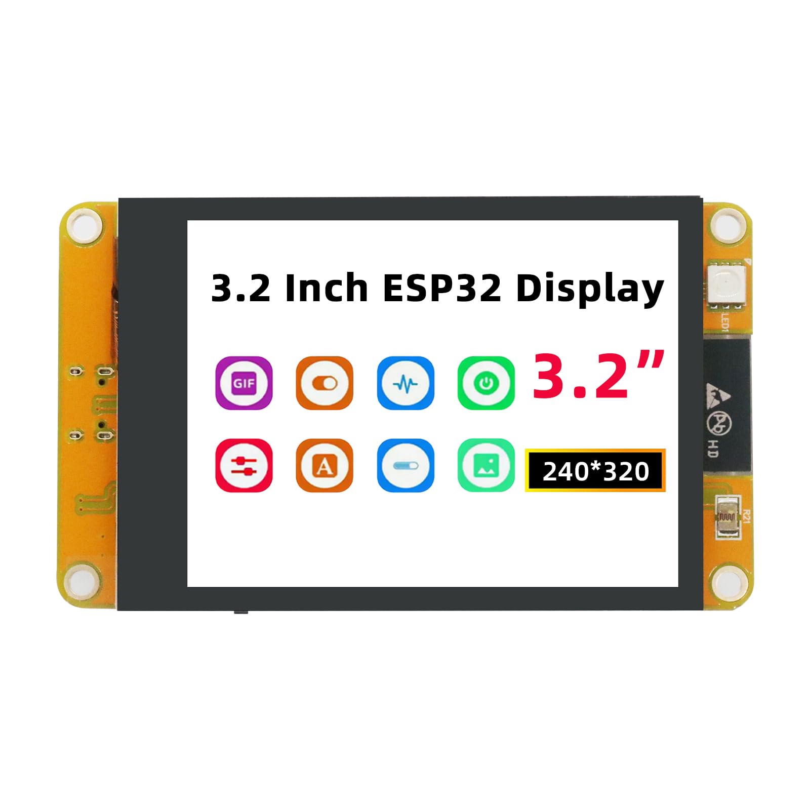 APKLVSR ESP32 Display, ESP32 Module WiFi Bluetooth 3.2 Inch 240 x 320 ESP32 Display TFT Module ESP32-2432S032N-I with USB C Interface for Arduino IDE