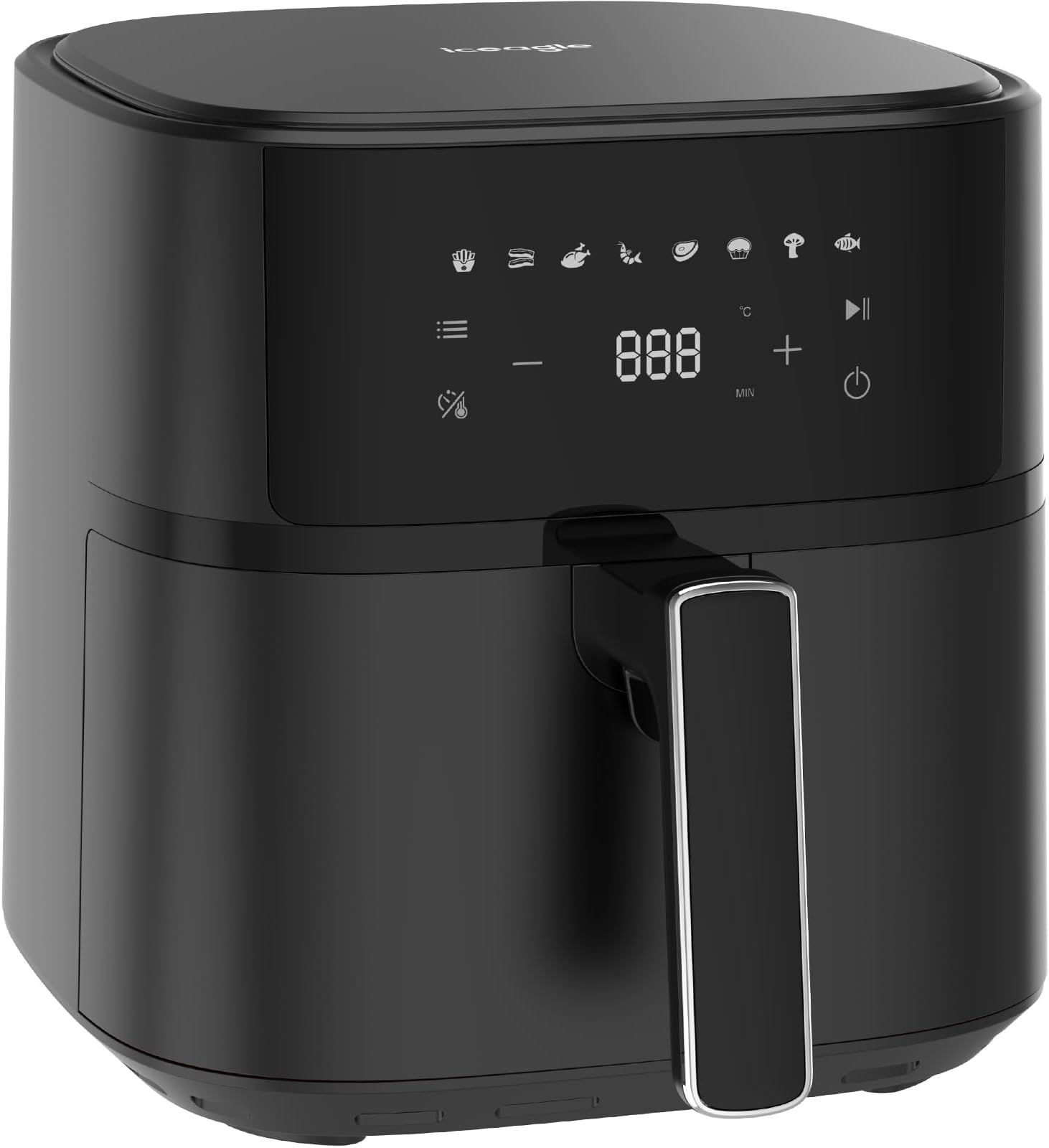 Friggitrice Ad Aria Digitale Syrocc, 8 Litri, 1800 W, Nera, 8 Programmi Preimpostati, Termostato 80-200°C, Timer 60 Min, Cestello Antiaderente, Protezione Da Surriscaldamento. - 3