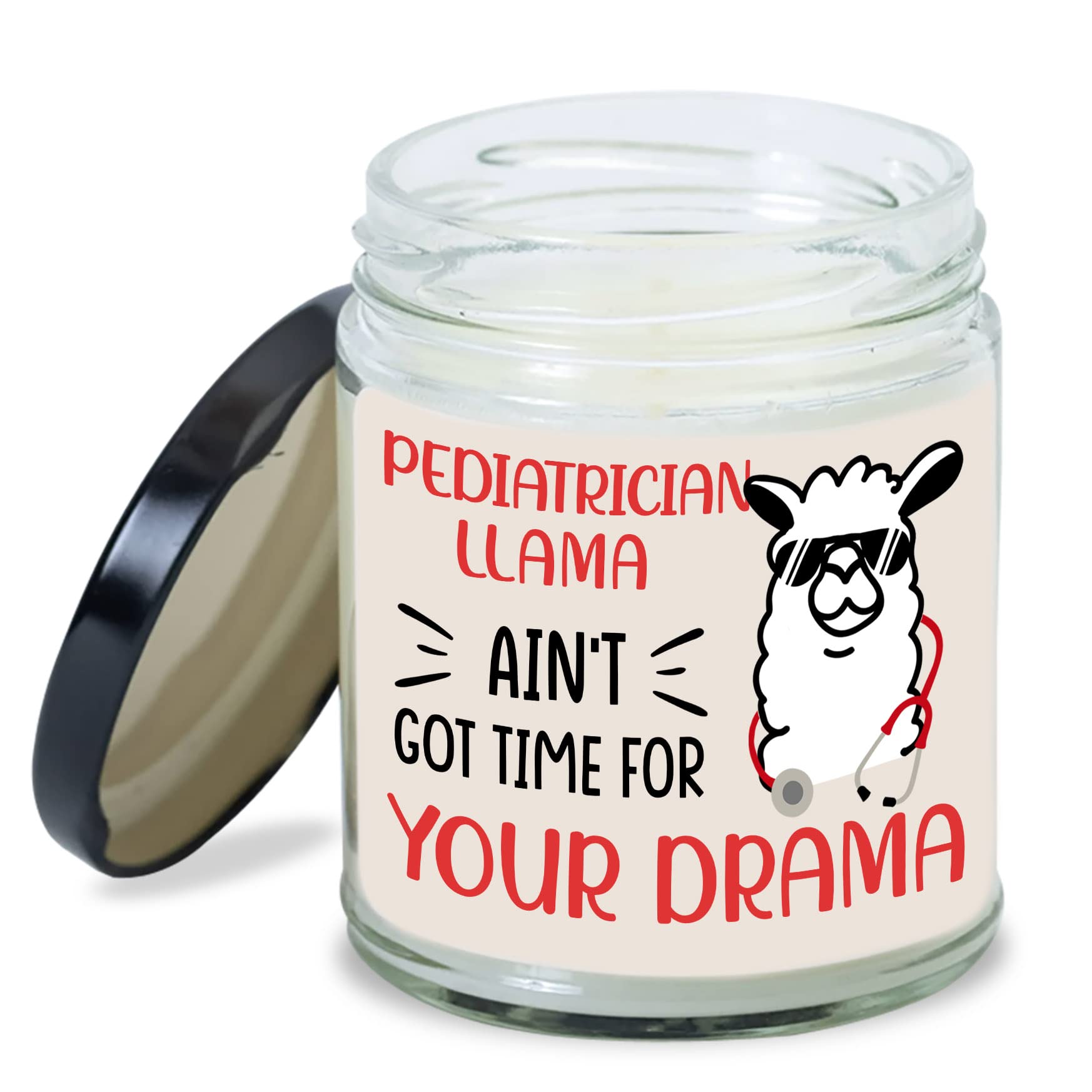 MEDROC Pediatrician Candle Pediatrician Llama Ain't Got Time for Drama Gift for Pediatrics Coworker, Birthday Christmas Gift for Pediatrician Bestie, Pediatrician Day Gift Decoration Home Gift