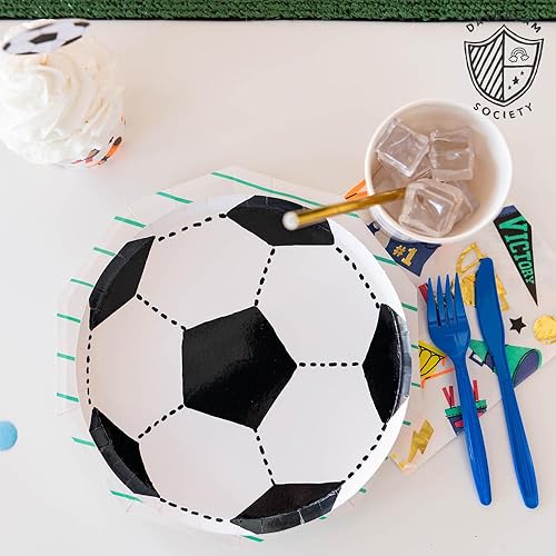 Miniatura 4 de Daydream Society Good Sport - Platos para tartas en forma de fútbol, platos pequeños para fiesta, paquete de 8, platos de papel desechables,