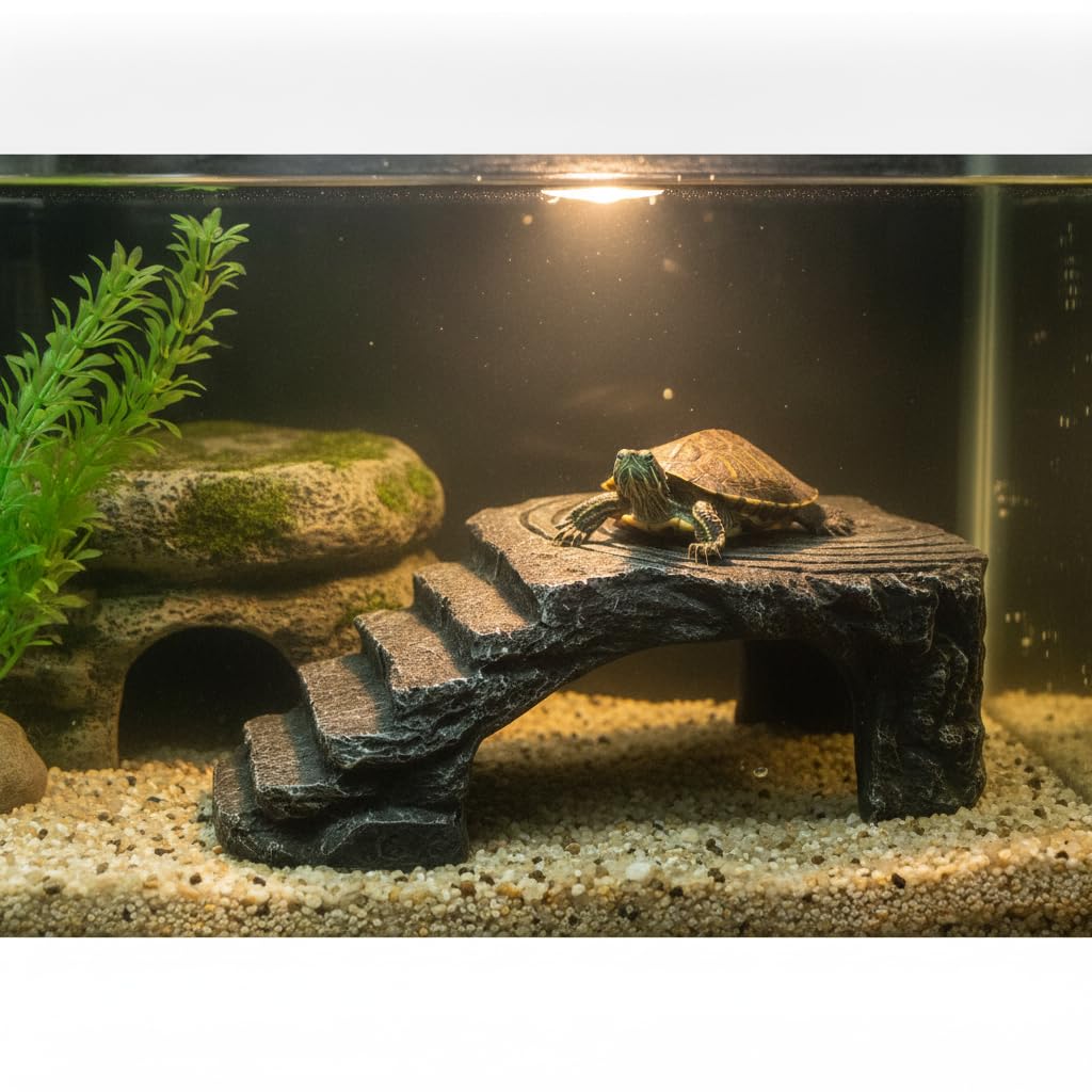 Décor d’Aquarium à, Résine, Grande Plateforme Triangulaire