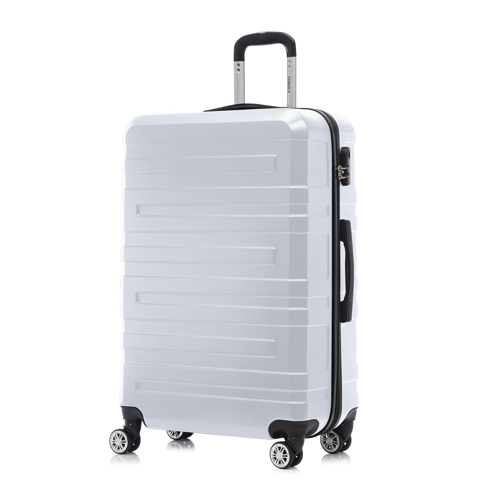 YONSLY Trolley Koffer Set, Reisekoffer, Rollkoffer Handgepäck, Kabinkoffer Suitcase, Gepäckset mit 360° Rollen, Hartschalenreisekoffer, Zahlenschloss, Gummigriff