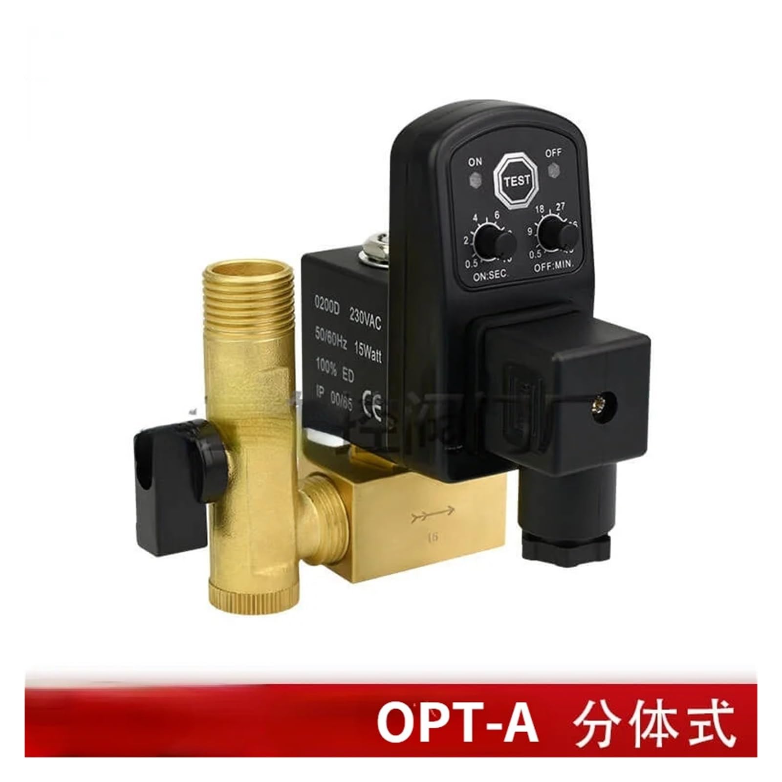 Solenoides, Válvula de drenaje de 1/2 ", compresor de aire electrónico temporizado, tanque de Gas, válvulas de drenaje automáticas de 2 vías for filtros, cilindros de aire, 1 ud.(GREEN_OPT-A)