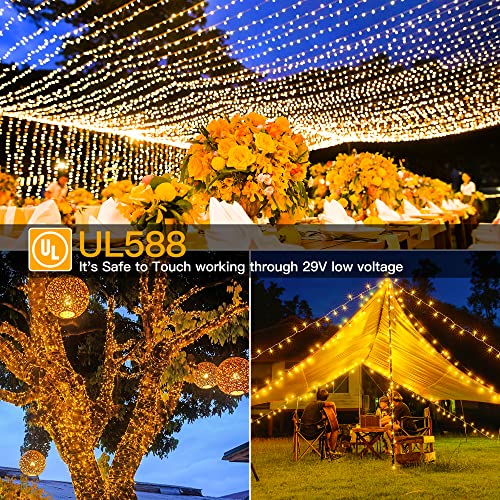Ollny Outdoor String Lights 800Led 262Ft, Waterproof Led Fairy Light With Remote Plug In 8 Modes, Warm White Christmas Lights For Outside Indoor Bedroom Patio Camping Garden #TOP5