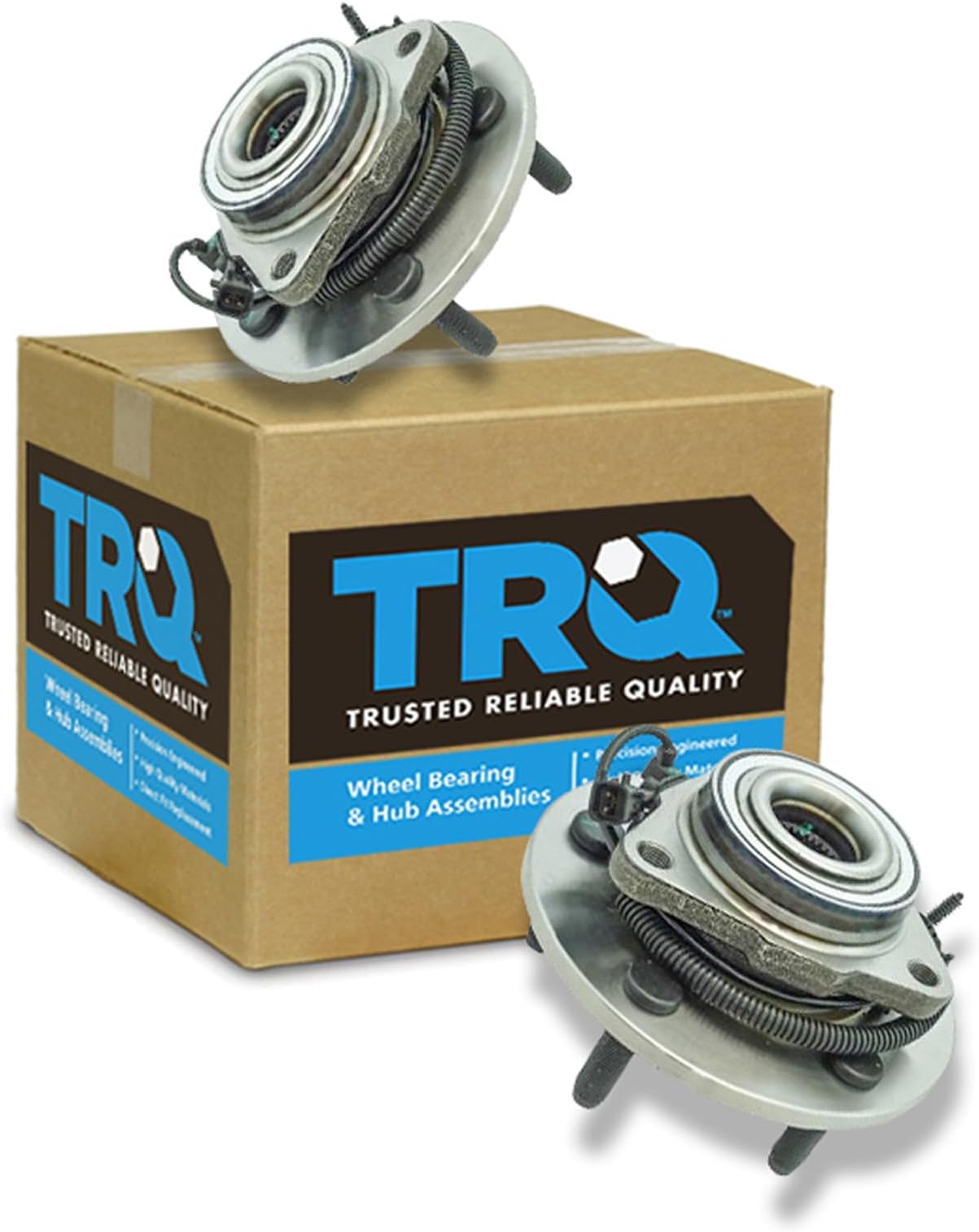 TRQ Front Left and Right Wheel Bearing and Hub Assembly 2 Piece Set Compatible with 2012-2018 Dodge Ram 1500 2019-2022 Ram 1500 Classic