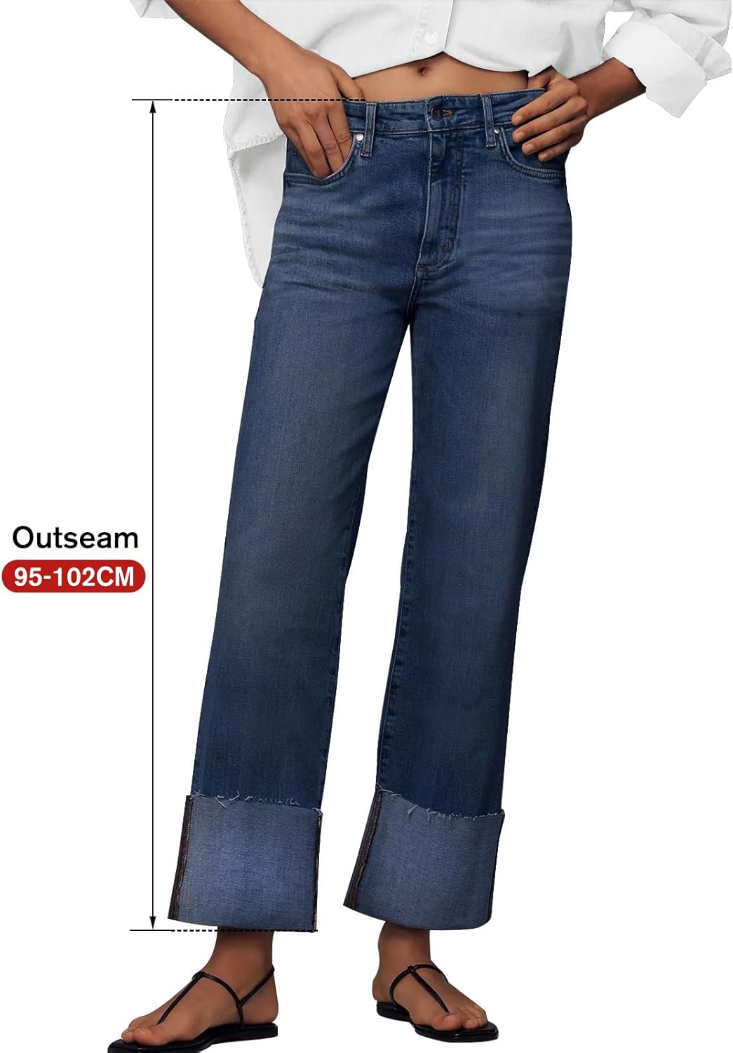 KUNMI Jeans for Women Wide Leg Baggy High Waist Boyfriends Straight Leg Stretchy Denim Pants Trendy Fall 2025