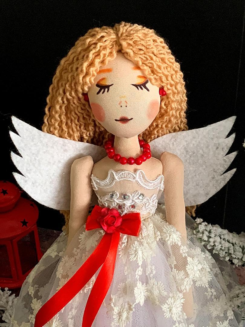 Handmade 45cm Christmas Angel Tree Topper - Elegant Xmas Decoration for Weddings & Special Occasions, Multicolour, 10-45CM - Image 7