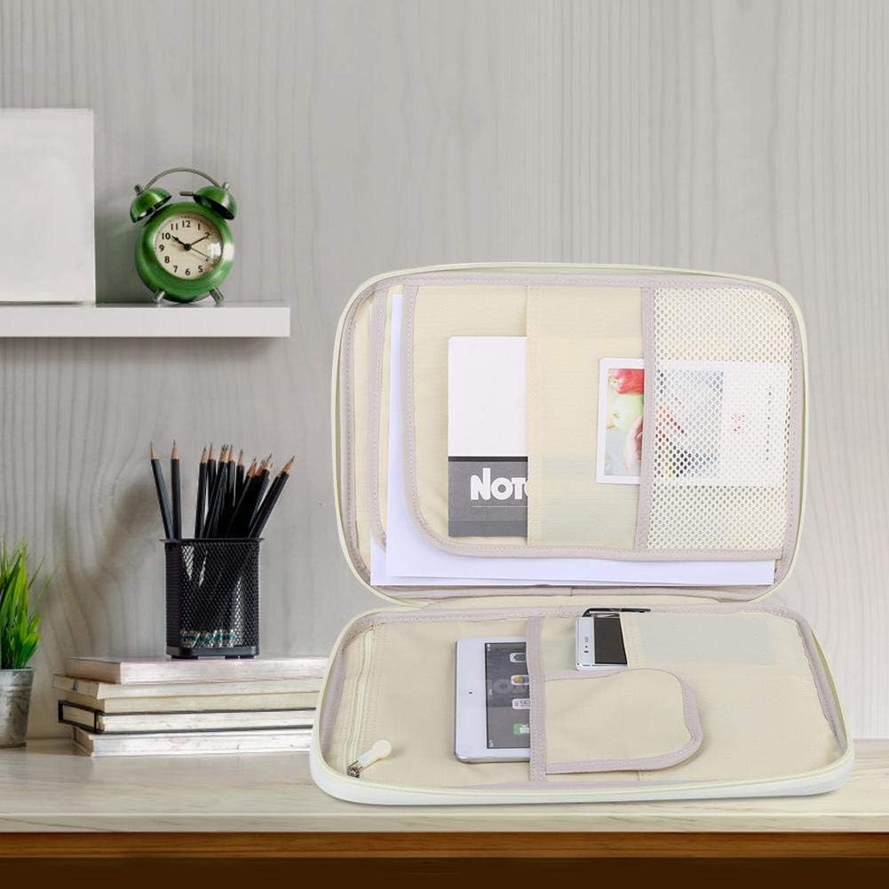 Ausla A4 Documents Bag Portfolio Organizer Holder Multifunctional Travel Pouch Handy Zippered Case for Notebook Documents and Pens Large Capacity Waterproof 13.8 * 9.8 * 1.4in (Black) - Image 2