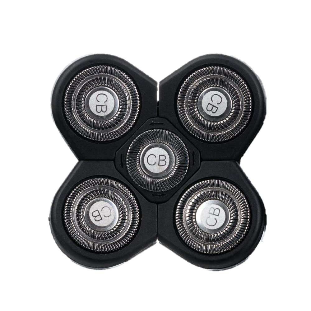 Bald Buddy 5-Blade Replacement Shaving Head | For Rotary Wet And Dry Head Shaver For Coarse Hair | For Head / Skull, Arms, Legs, Back, Chest, Men And Women | 1 Unit