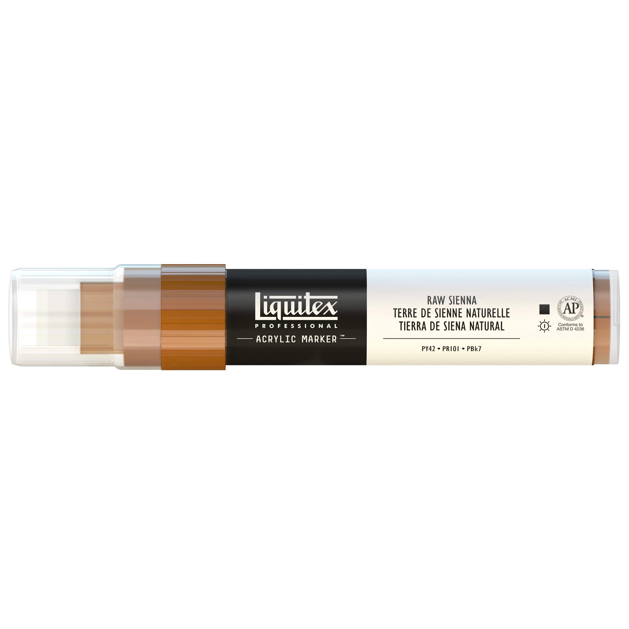 Liquitex 4610330 Professional Paint Marker, Acrylmarker mit hochpigmentierte Acrylfarbe auf Wasserbasis für den Innenbereich & Außenbereich, breite Spitze - Siena Natur