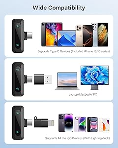 WARM BOX Mini Microphone for iPhone Android Phone - Wireless Lavalier Microphone Plug-Play Mic with Noise Reduction, Auto Pairing, Mute & Reverb for Vlogging,Video Recording,TikTok,YouTube