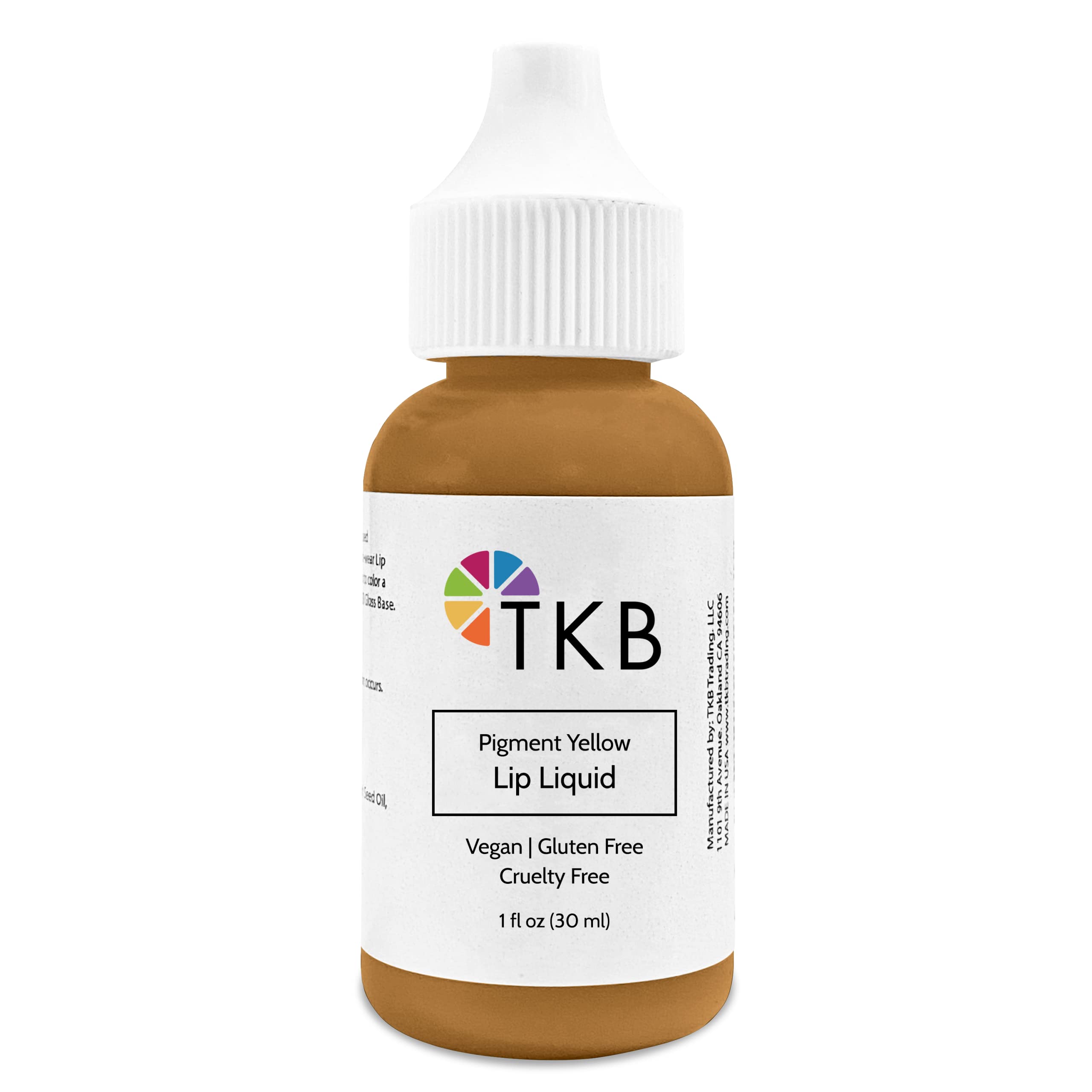 TKB Lip Liquid Color | Liquid Lip Color for TKB Gloss Base, DIY Lip Gloss, Pigmented Lip Gloss and Lipstick Colorant, Made in USA (1floz (30ml), Pigment Yellow)