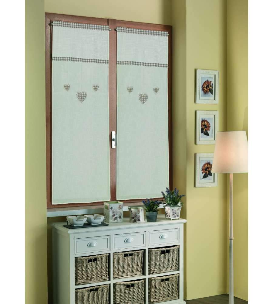 Home Collection TCCHE155/150 Tendina Coppia Cherie, Poliestere, Beige, 60 x 150 cm, 2 pezzi