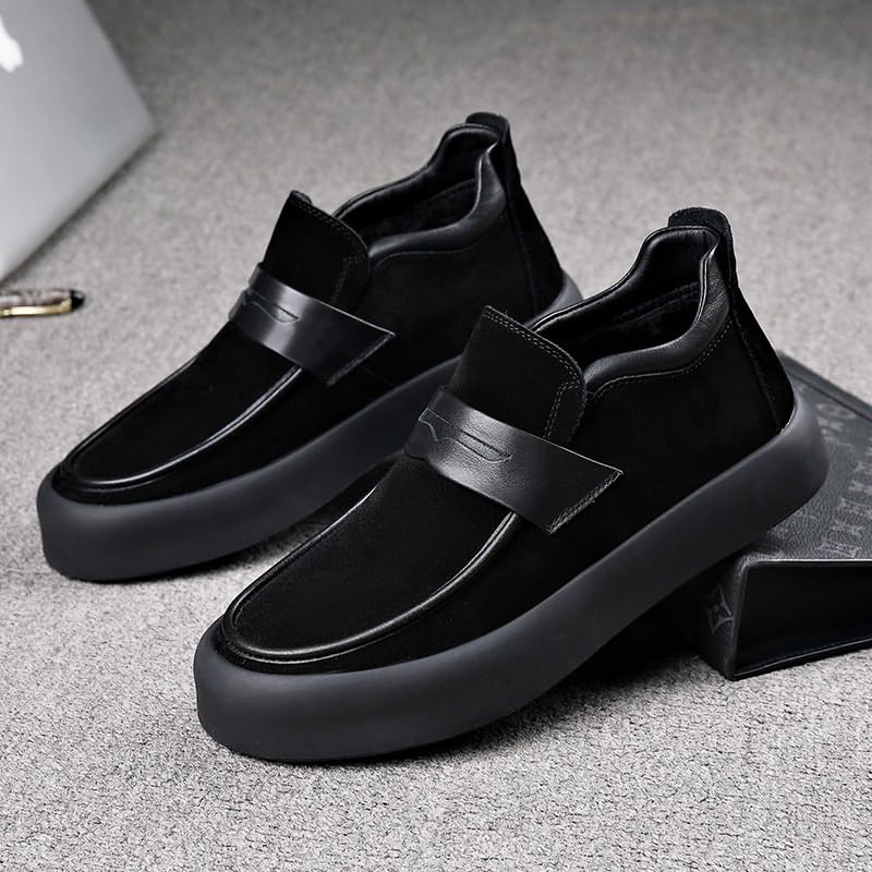Party Loafers for Men's Pu Leather Uniform Solid Color Block Heel Shoe for Casual Wedding Party Prom Slip-on4