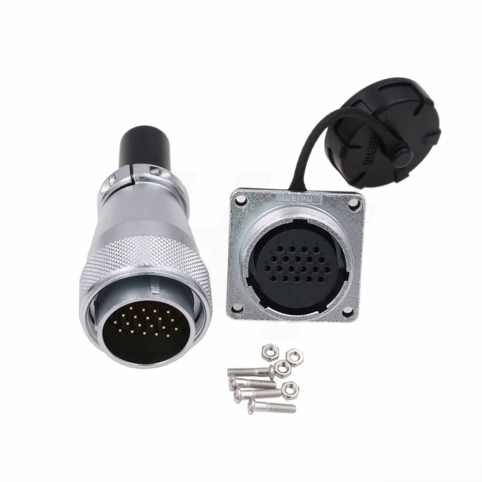 HangTon WS28 20 Pin 5A Male Plug Female Socket Aviation Circular Power Connector Bulkhead Solder Outdoor Automotive Solar