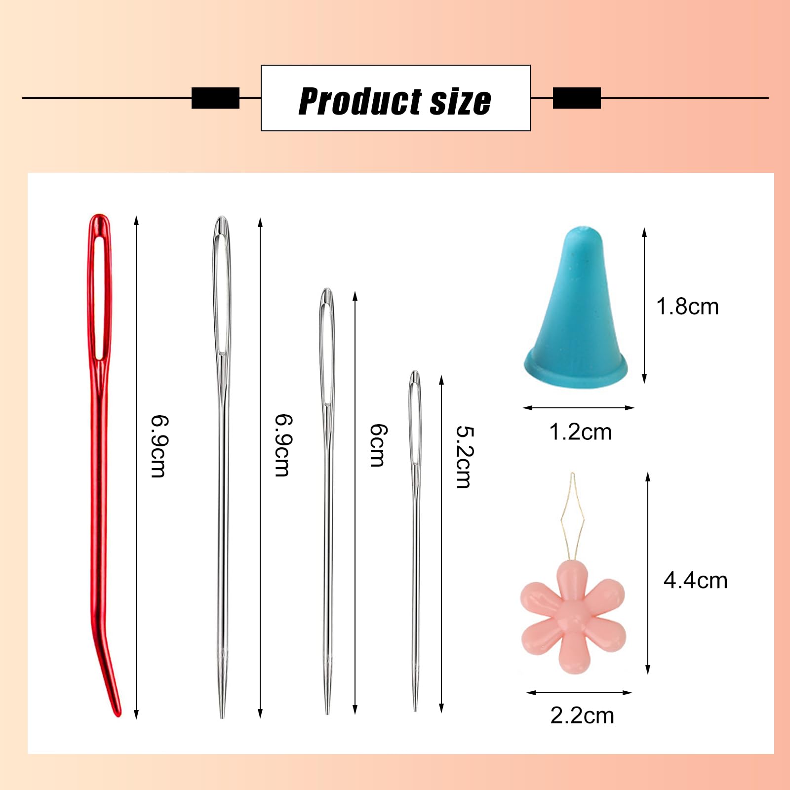 EULAPGOE 48 Pcs Large Eye Sewing Needles, Darning Needles for Crochet Knitting Sewing Needles for Crochet Projects - Image 2