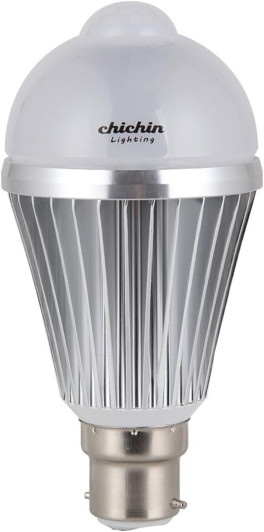 ChiChinLighting 6w PIR LED Bulbs, B22 Bayonet Base, Motion Sensor Light Bulbs, 24 Hours Mode, Cool White,LED Smart Bulb [Energy Class A+]