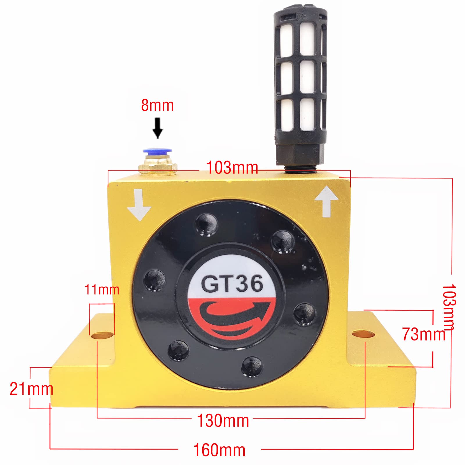 GT36 Aluminiowy pneumatyczny turbinowy G 3/20.3 cm cichy przemysłowy seria GT-36