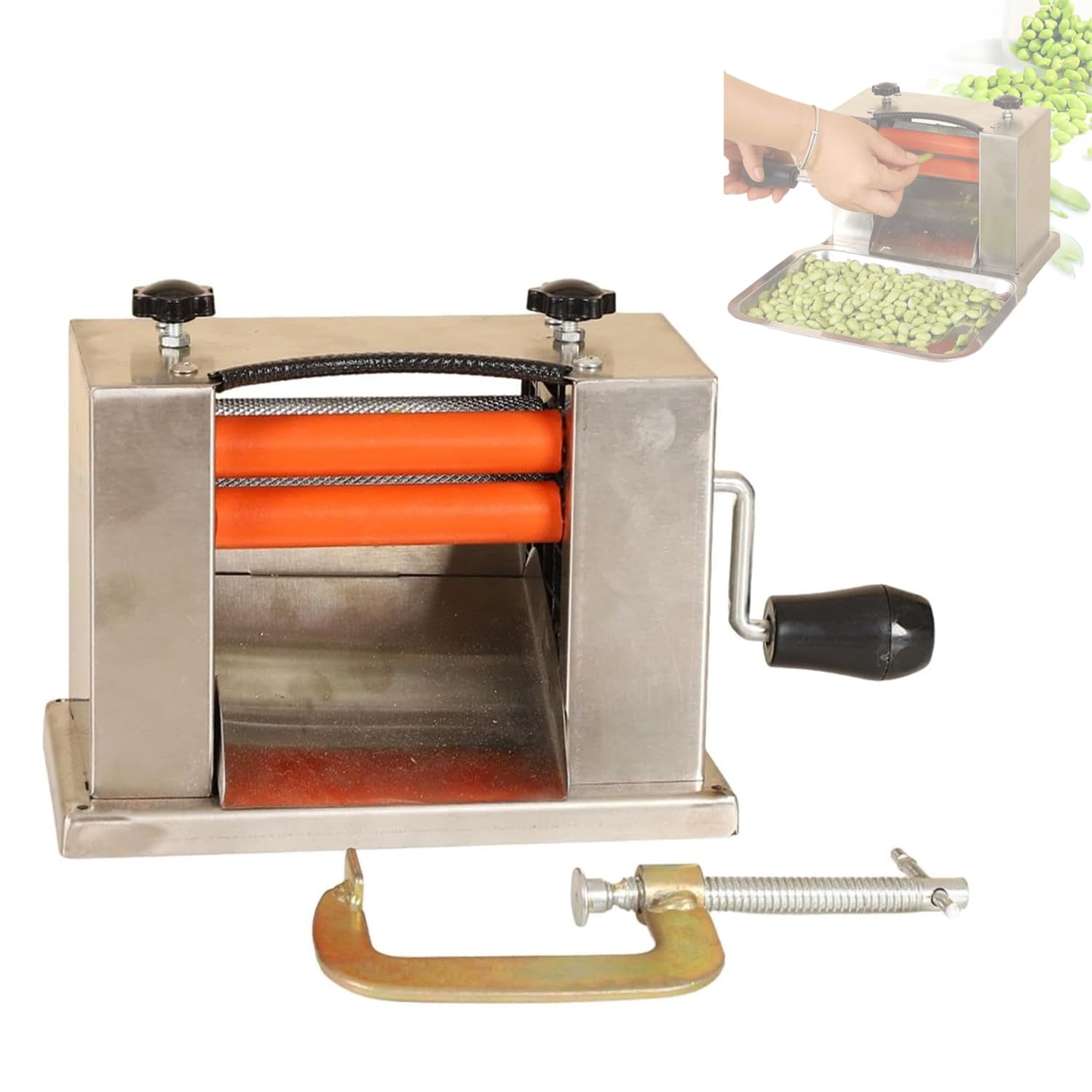 Peladora de guisantes manual para preparar recetas caseras y saludables en familia