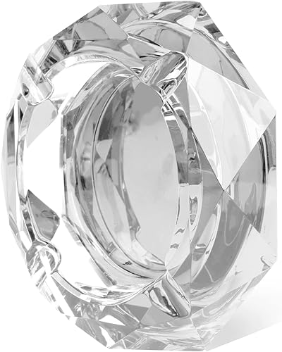 Cenicero de cristal moderno para sala de estar, bandeja de decoración de cigarrillos, patrón colorido para decoración de mesa en casa, oficina,