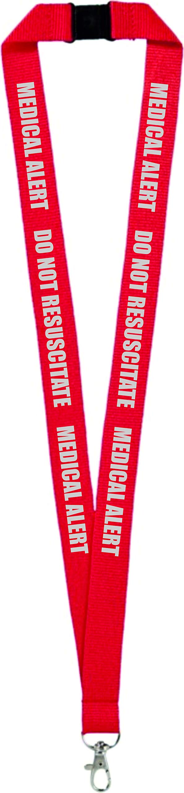 Printedproducts Red Do Not Resuscitate Medical Alert Lanyard X 1 For Holding A Name Badge, Id Card Or Keys.