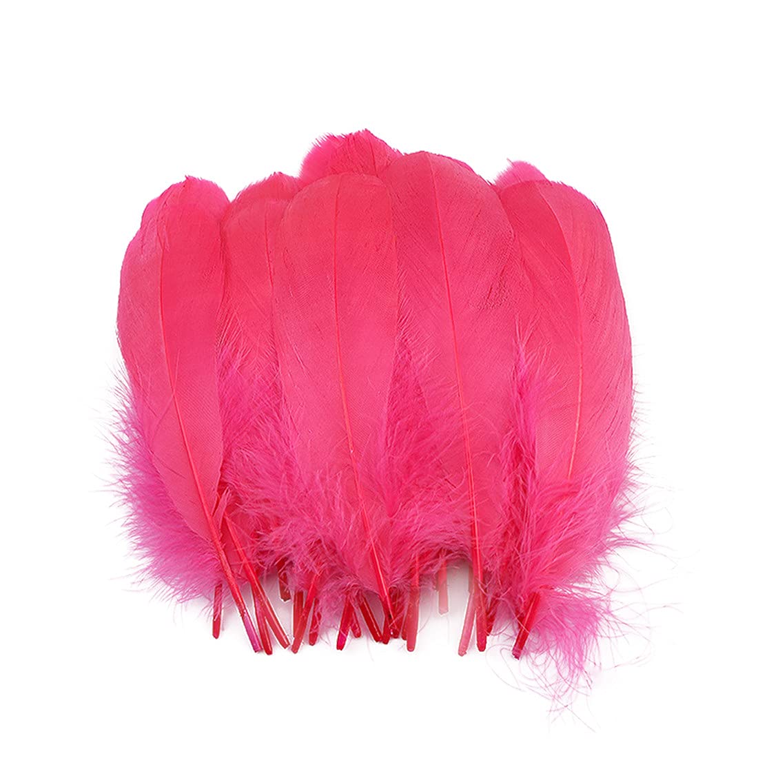 FASUND 100PCS Colorful Nature Goose Feathers Decoration for Home Party DIY Crafts and Clothing Accessories Peach