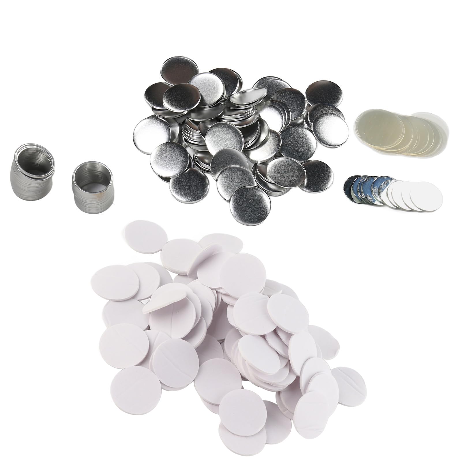 100 Zestawów 58mm Lustrzane Okrągłe Guziki Części DIY Puste, Nierdzewne Blaszane Guziki Akcesoria Do Robienia Dla Rzemieślnika Rzemiosło Guziki Materiały Eksploatacyjne
