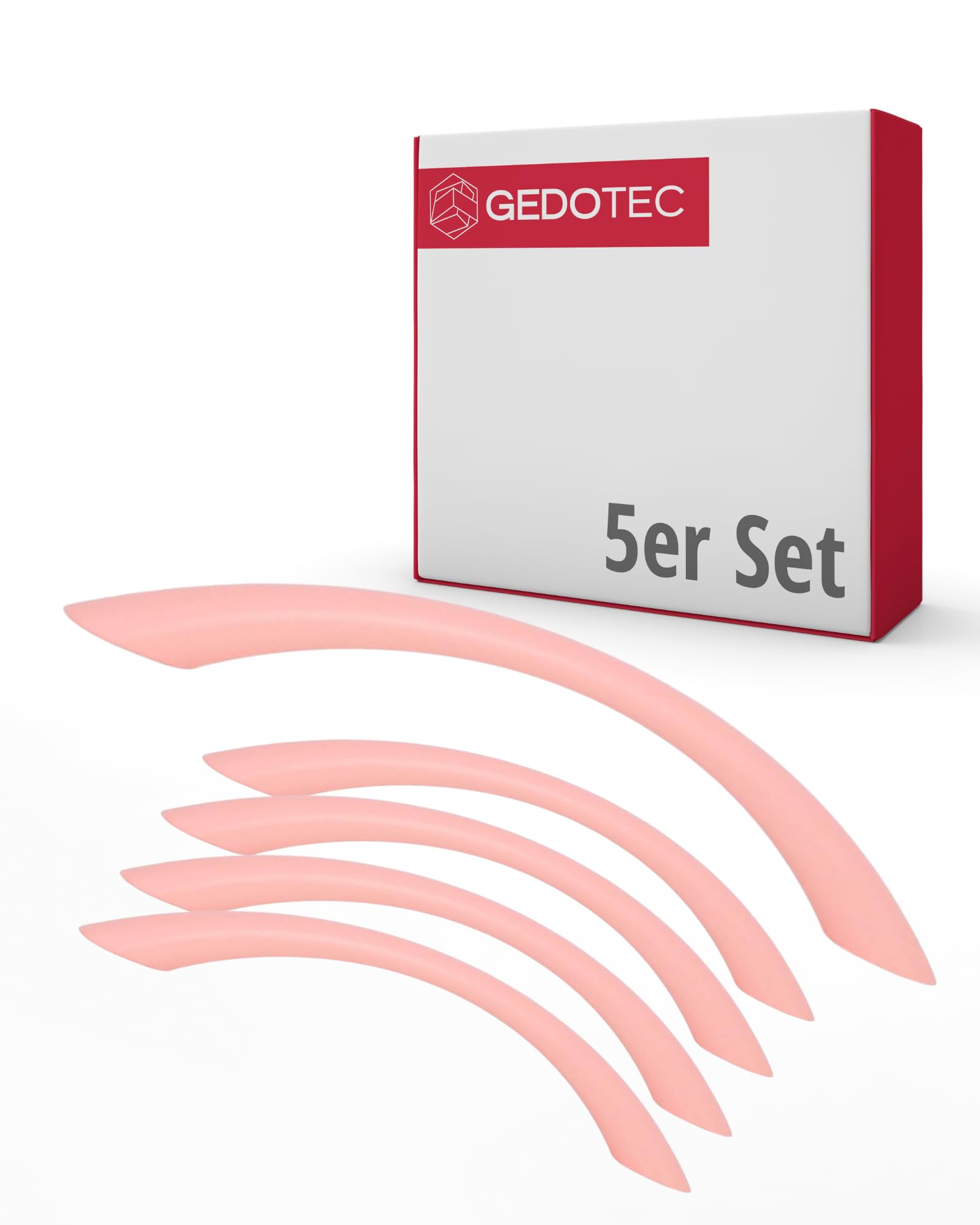 Gedotec Furniture Handles for Children's Rooms, Drill spacing 128 mm, Colour: Pink, Pack of 5, Plastic Drawer Handles, Colour, Colourful Door Handles, Children's Furniture Handles, Narrow Handles,