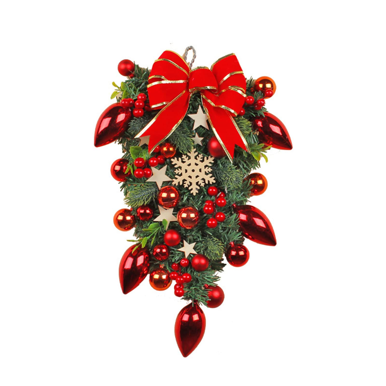 Xinsheinelry Artificial Flower Wreath Tree, Farmhouse Hoop with Flowers, Simulation Hanging Door Front Door Wreaths for All with Initial