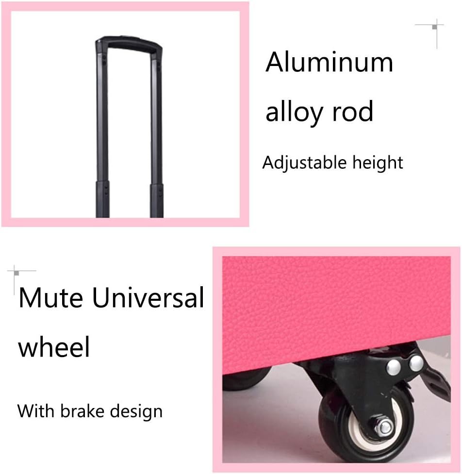 Rolling Trolley Cosmetic Case, 3 Layer Large capacity professional with Removable Universal wheel Reinforced Rod for Beauty Nail,4 (2)