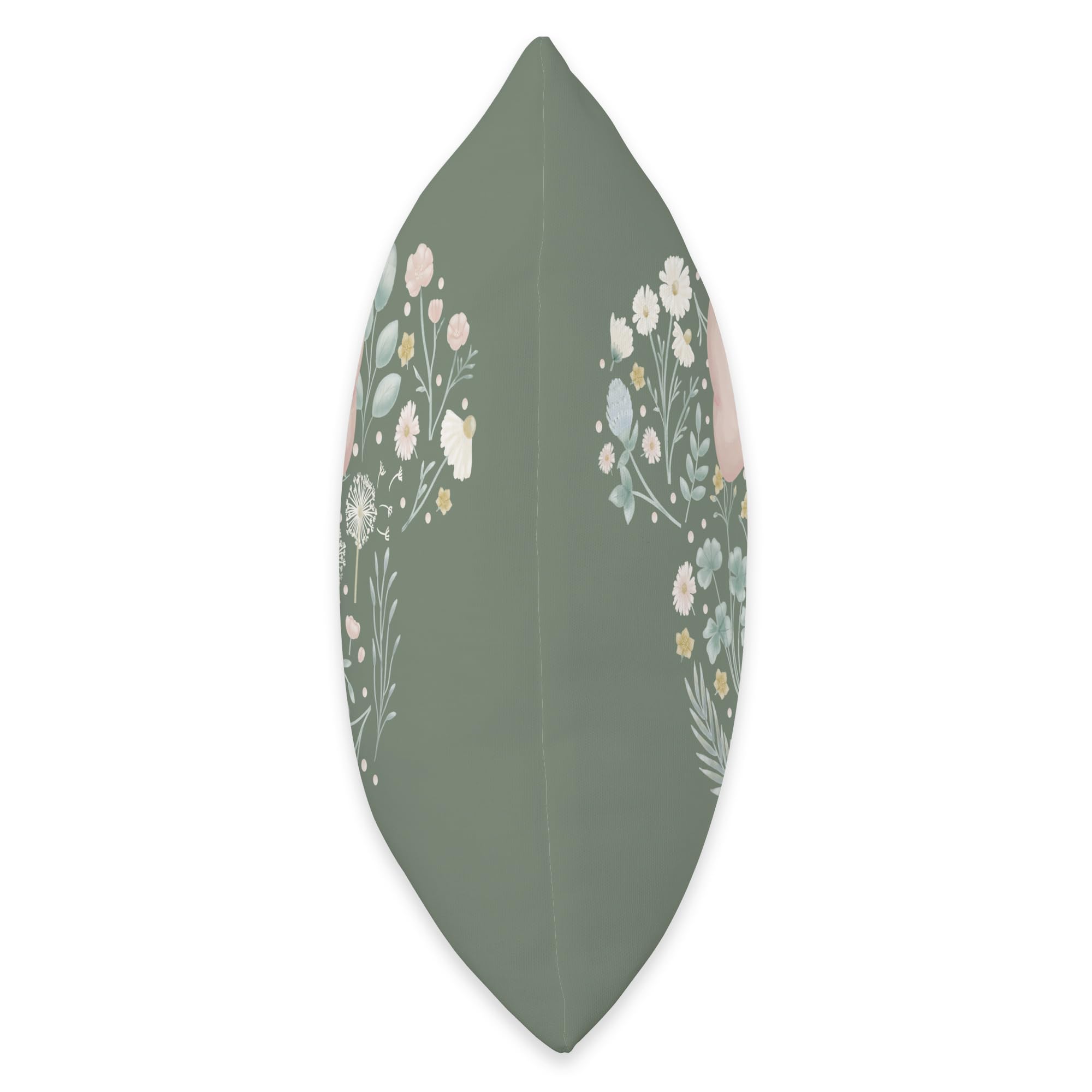 Disney Minnie Mouse Icon Spring Flowers Sage Green Throw Pillow